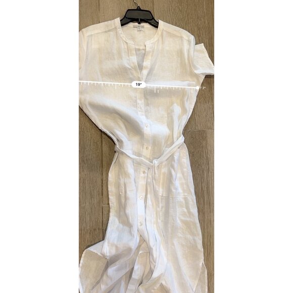 James Perse white Linen Shirtdress dress size 2/ M - Picture 9 of 10